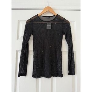 Allchic Black Sparkle Shirt small